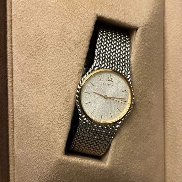 Credor  18k bezel Seiko unisex watch - Picture 1 of 9